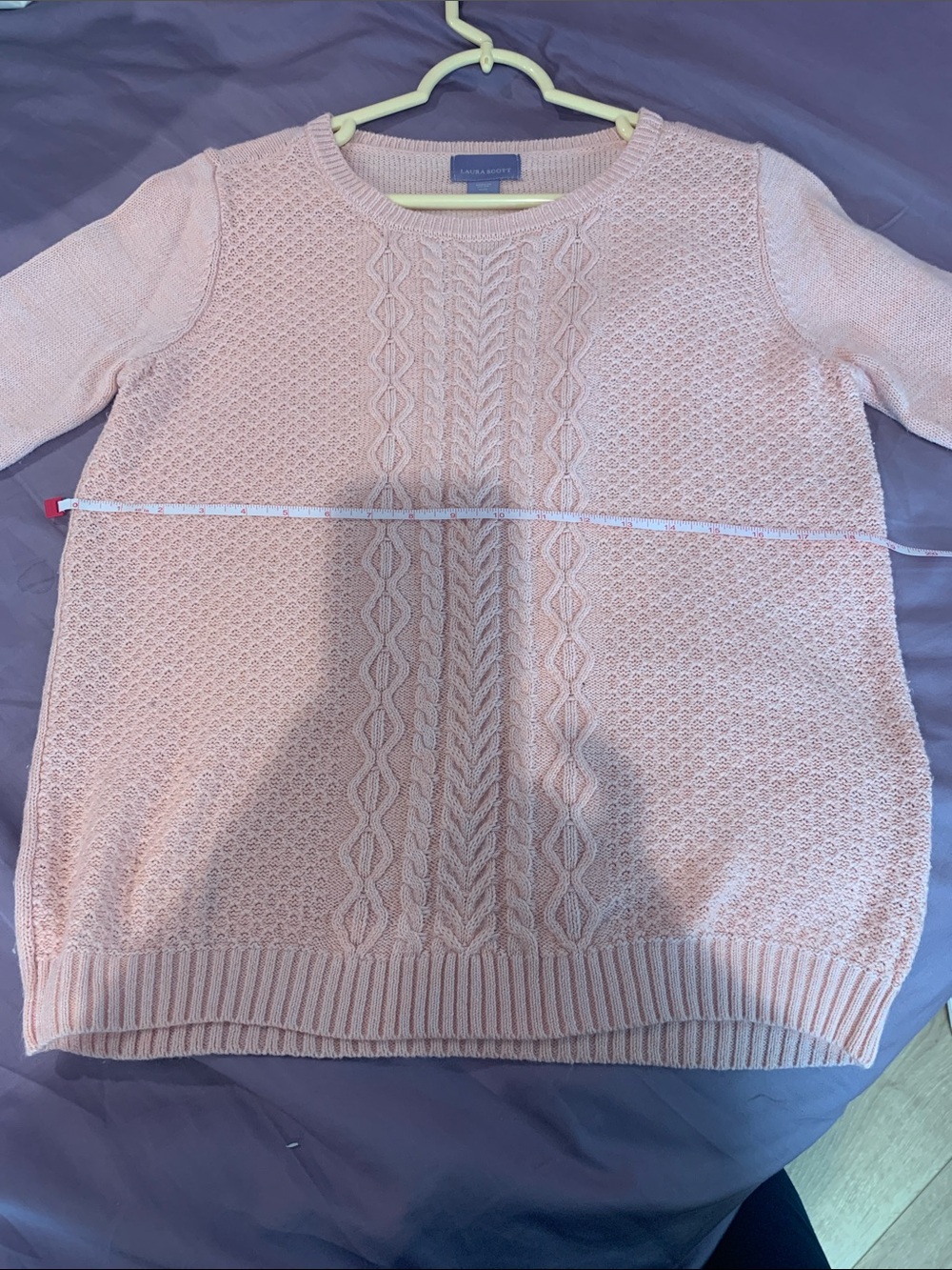 Laura Scott Pink Cable Knit Sweater - Picture 6 of 9